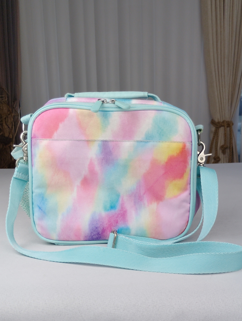 Pottery Barn Teen Pastel Tie-Dye Crossbody Lunch Bag - Aqua Pink